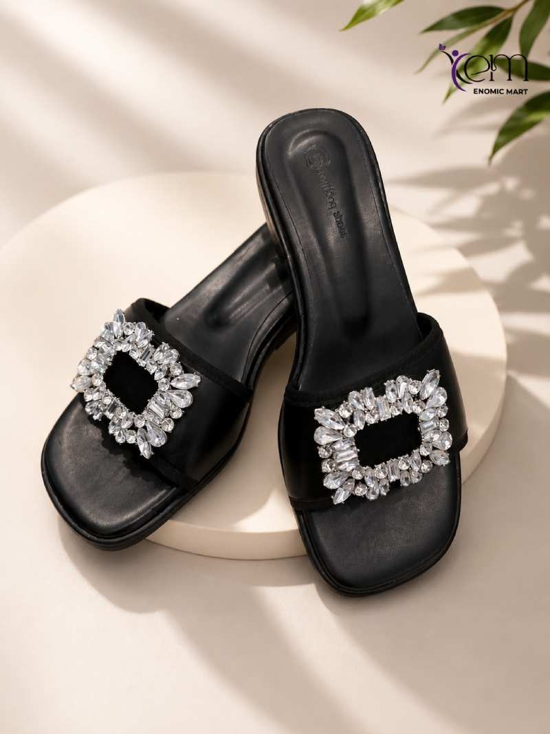 Elegant Girls' Outdoor Semi-Slippers Square Head
