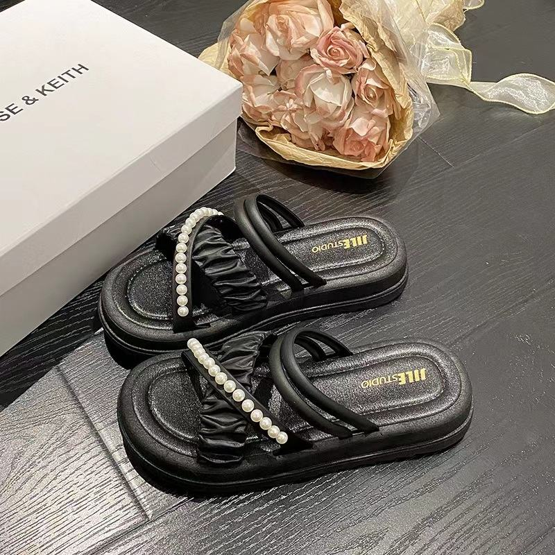 Outdoor Non-Slip Pearl Casual Beach Custom Slippers