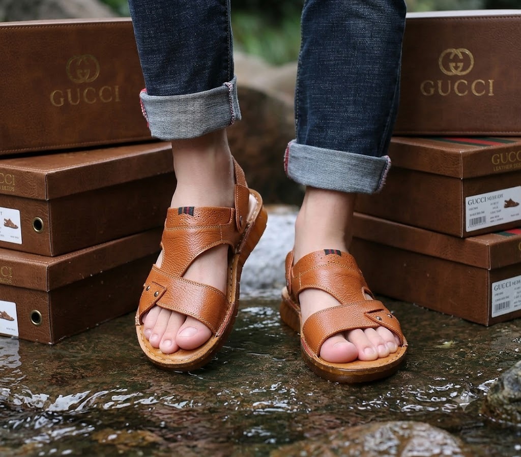 Summer Genuine Leather Mens Sandals Shoes thumbnail 2