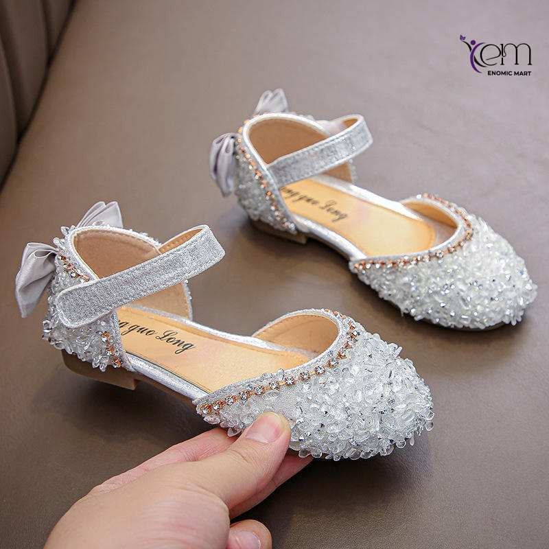 Summer New Rhinestone Soft-soled Girls' Half Sandals