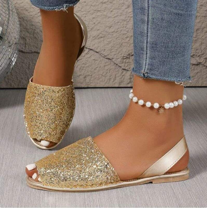 New Women's Flat Peep Toe Sandals thumbnail 2