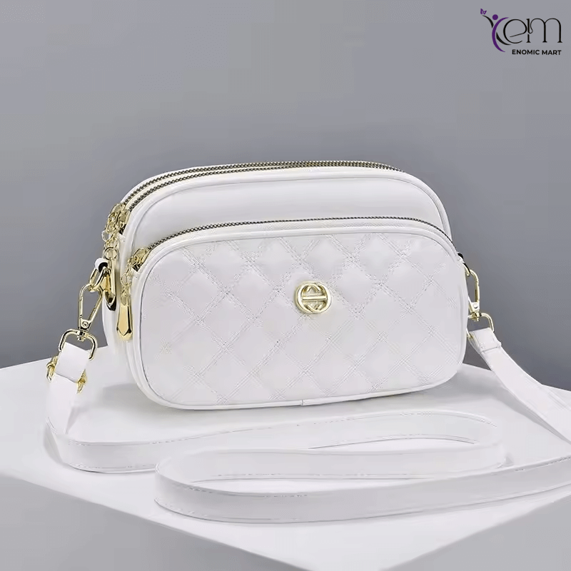 Luxury PU Leather Diamond Quilted Chain Crossbody Bag thumbnail 4