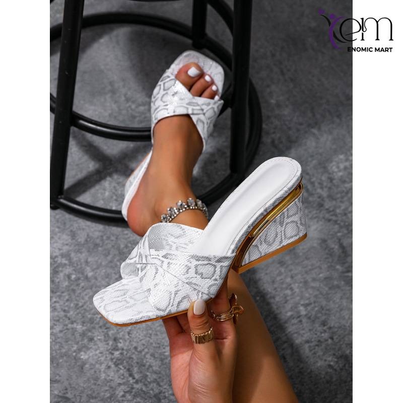 Cross-border fashion snakeskin texture open-toe thumbnail 2