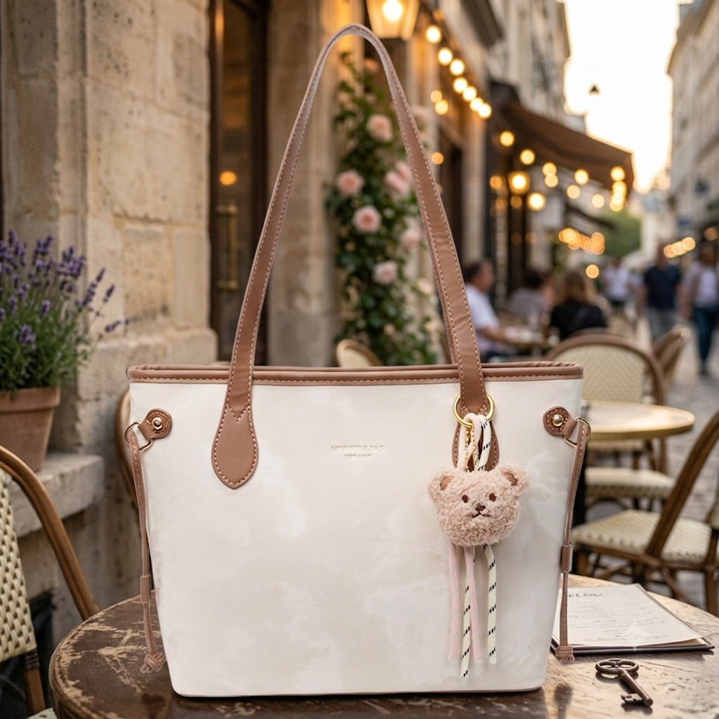 Cute Large Capacity Embossed Floral Tote Bag thumbnail 3