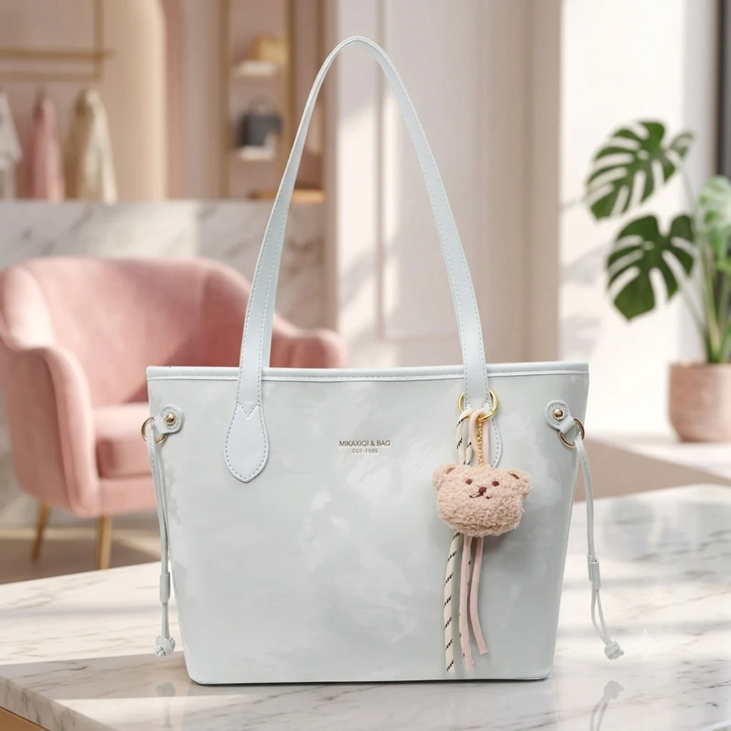 Cute Large Capacity Embossed Floral Tote Bag thumbnail 4