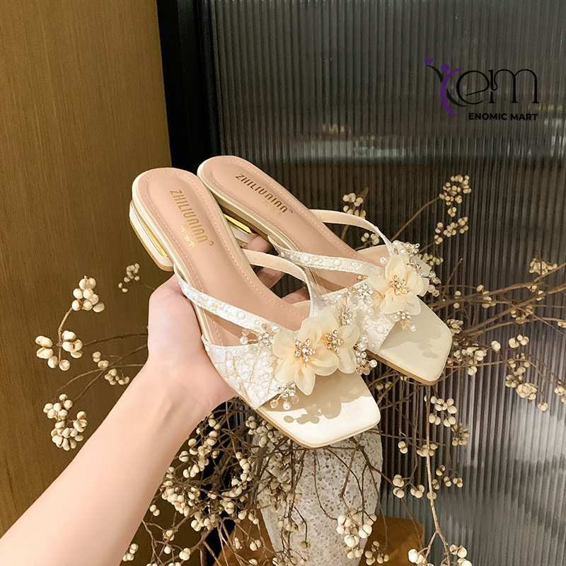 Camellia Low-Heel Sandals for Women