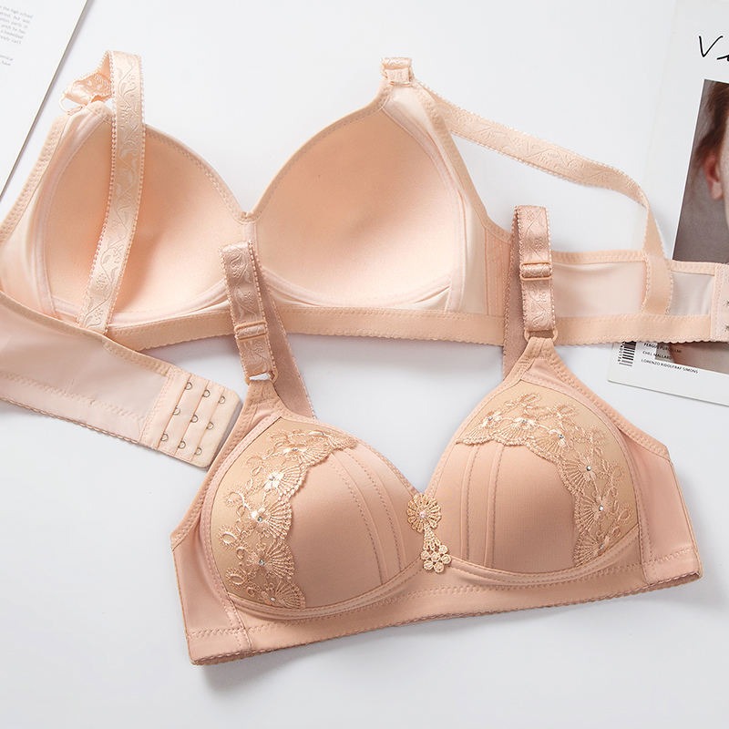 Women Large Size Large Cup Underwear Female No-steel Ring Brassiere thumbnail 4