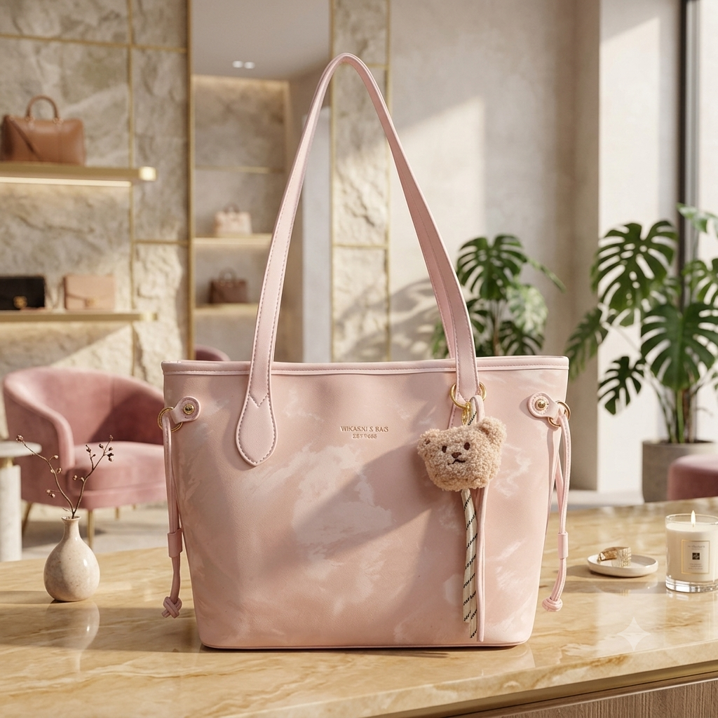 Cute Large Capacity Embossed Floral Tote Bag thumbnail 2