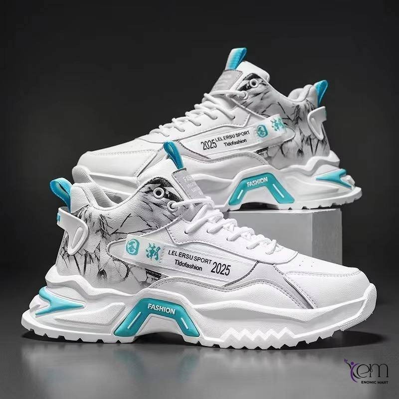Trendy Men's High-Top Casual Sneakers thumbnail 2