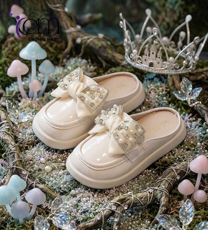Baby Letter Buckle Bow Princess Slippers thumbnail 2