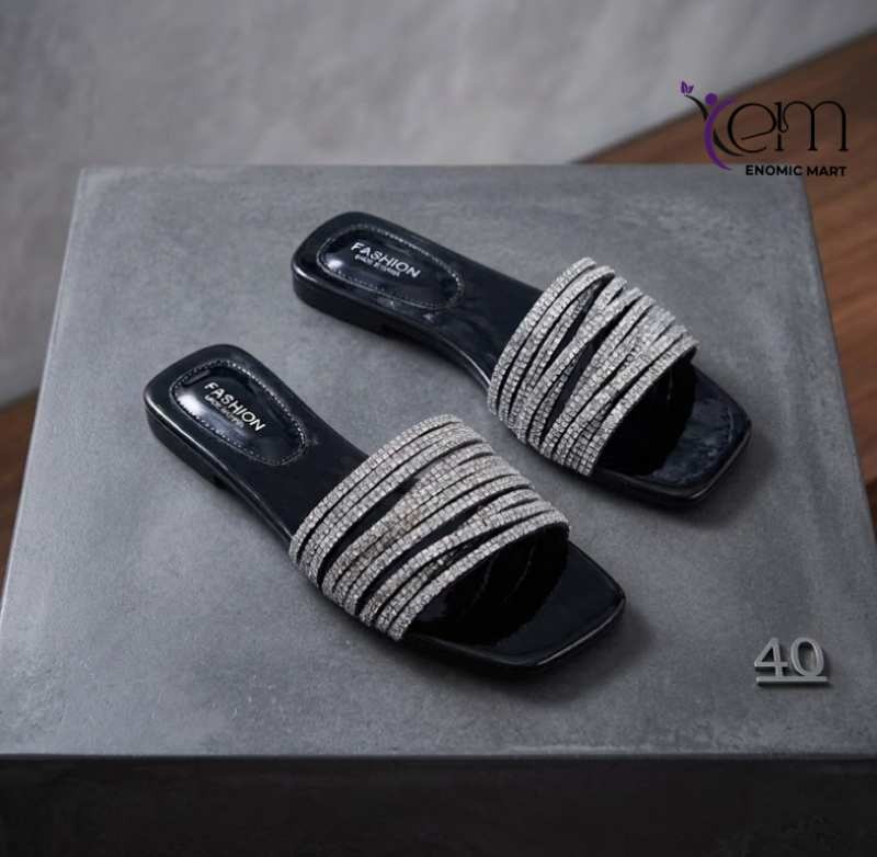 Women Slipper Ladies Diamond Straps Slippers Sandals thumbnail 2