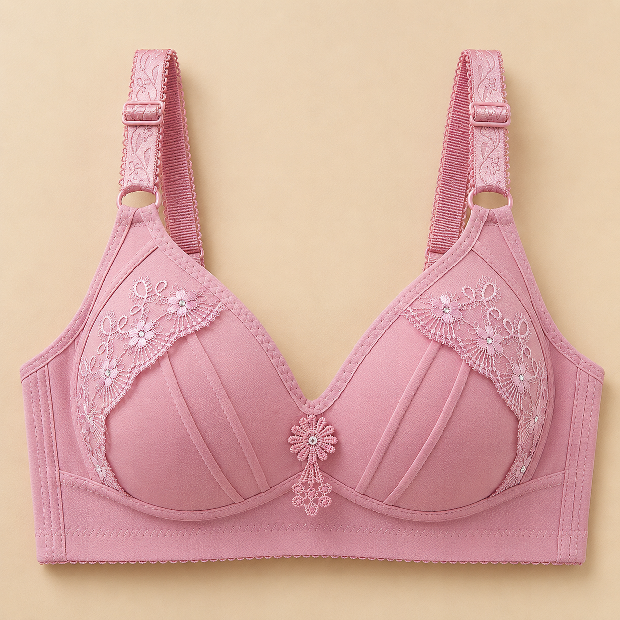 Women Large Size Large Cup Underwear Female No-steel Ring Brassiere thumbnail 2