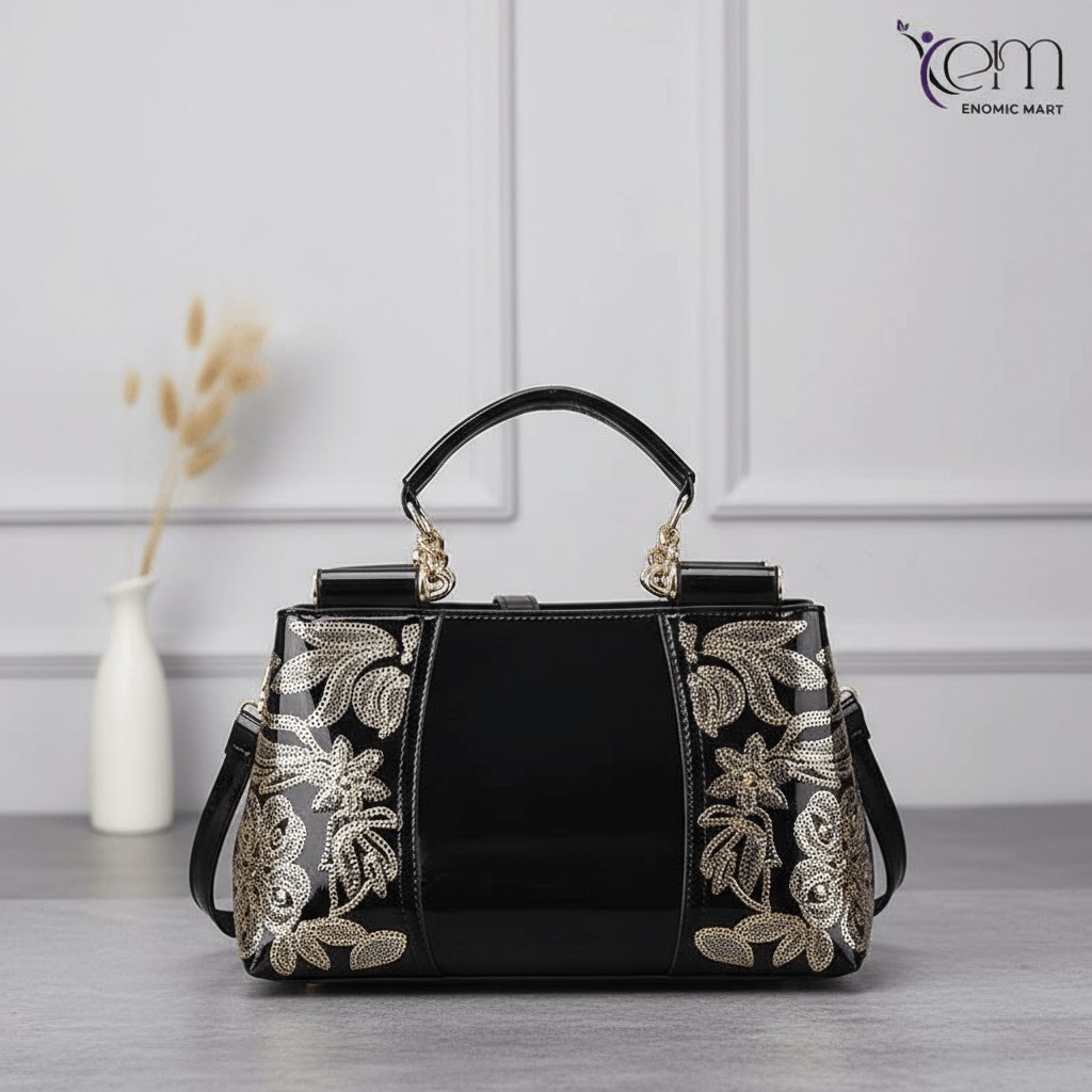 Handle Tote Bag Bright Leather New Solid Color Versatile