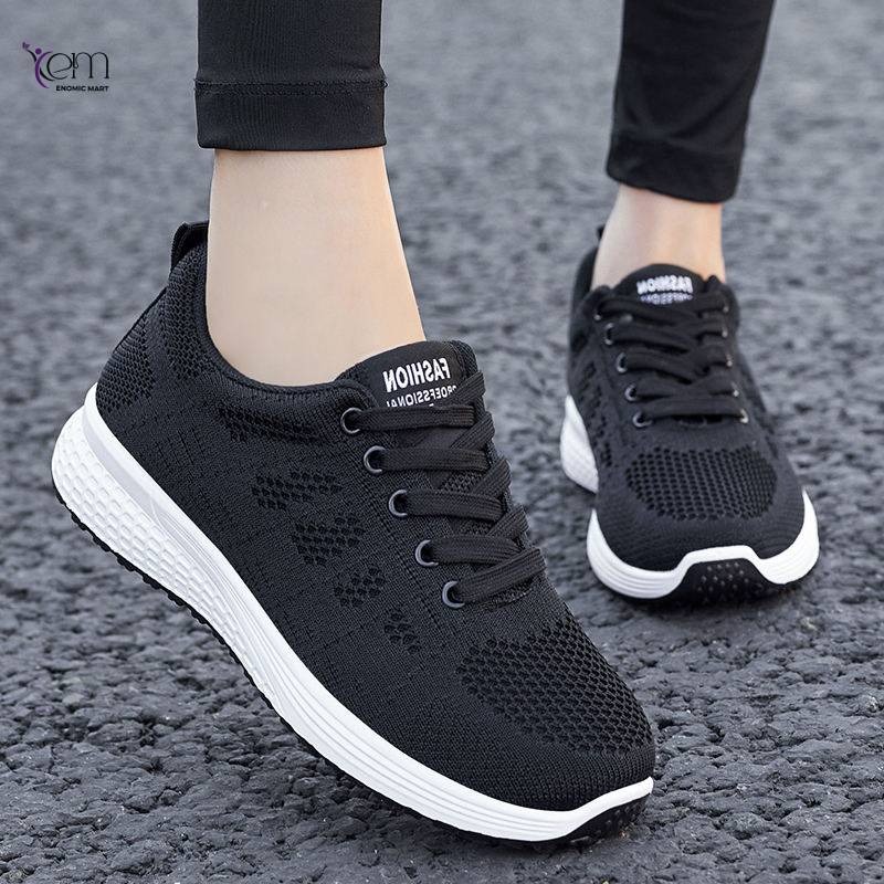 Women's Fashionable Fly Knit Upper Casual Sports Running Sneakers thumbnail 2
