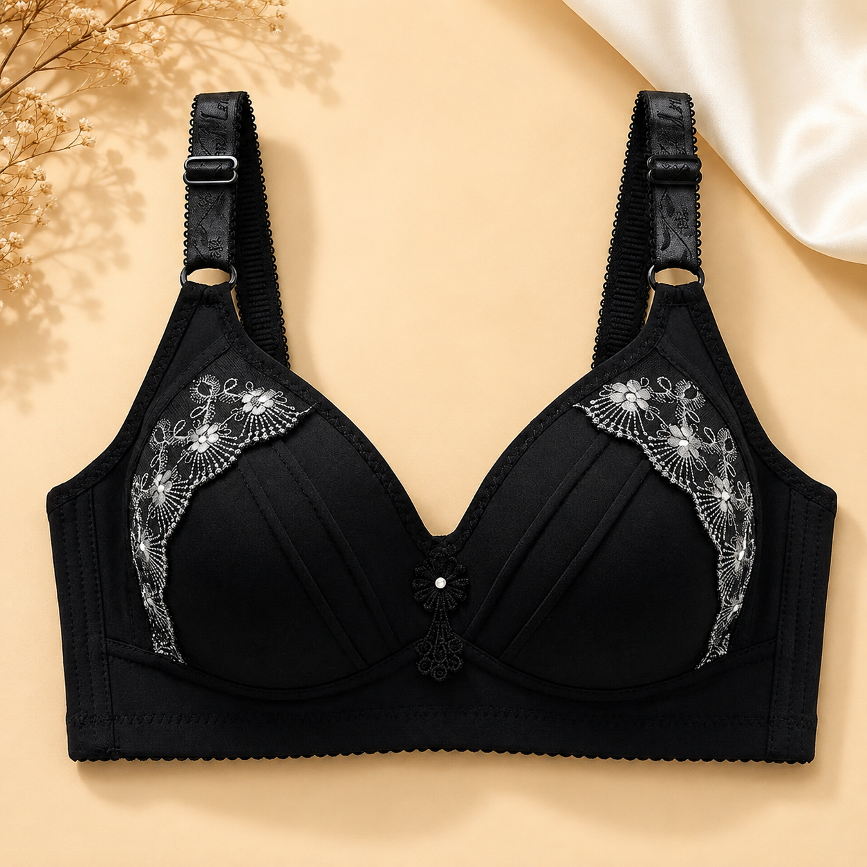 Women Large Size Large Cup Underwear Female No-steel Ring Brassiere thumbnail 3
