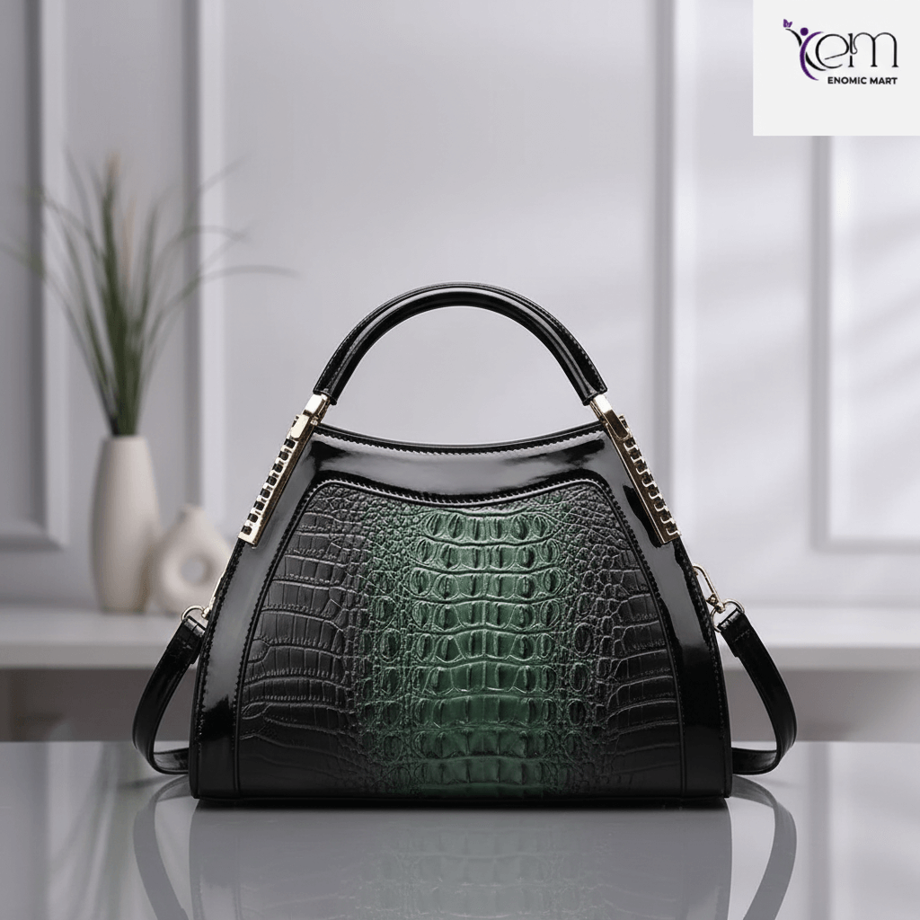 Crocodile Pattern Versatile Fashion Large Capacity Retro Simple Elegant thumbnail 2