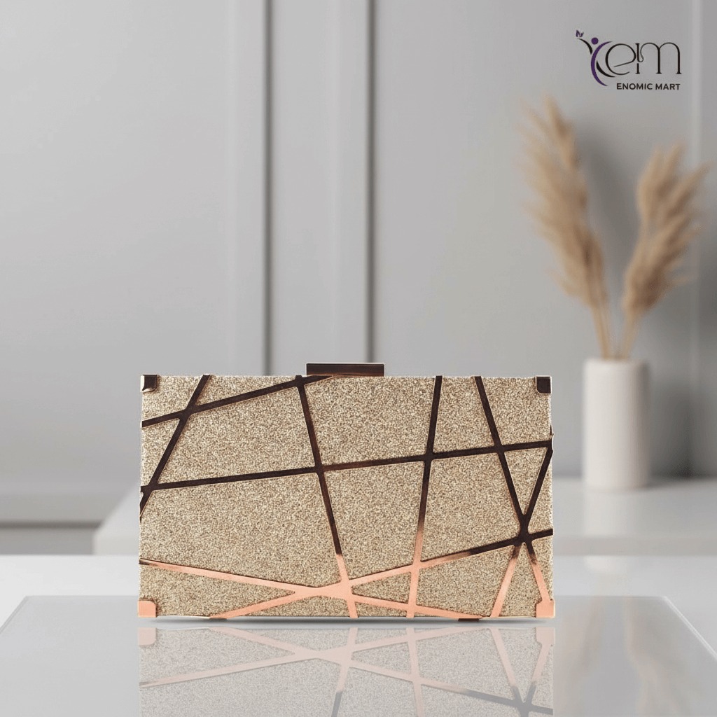 Ladies  Clutch Bag Mini Gold Acrylic Cage Handbag thumbnail 2