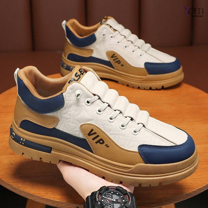 Men's Leather Waterproof Non-slip Walking Sneakers thumbnail 2