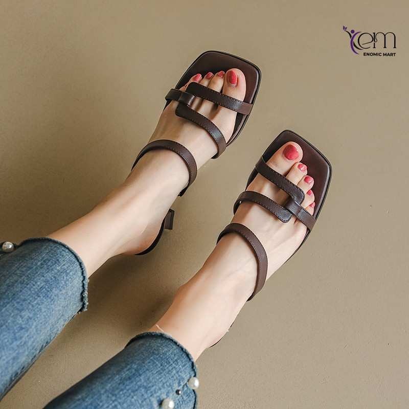 French-style chunky heel sandals thumbnail 2
