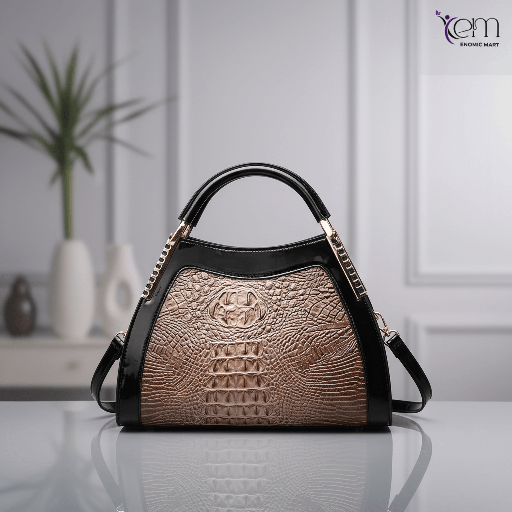 Crocodile Pattern Versatile Fashion Large Capacity Retro Simple Elegant thumbnail 4