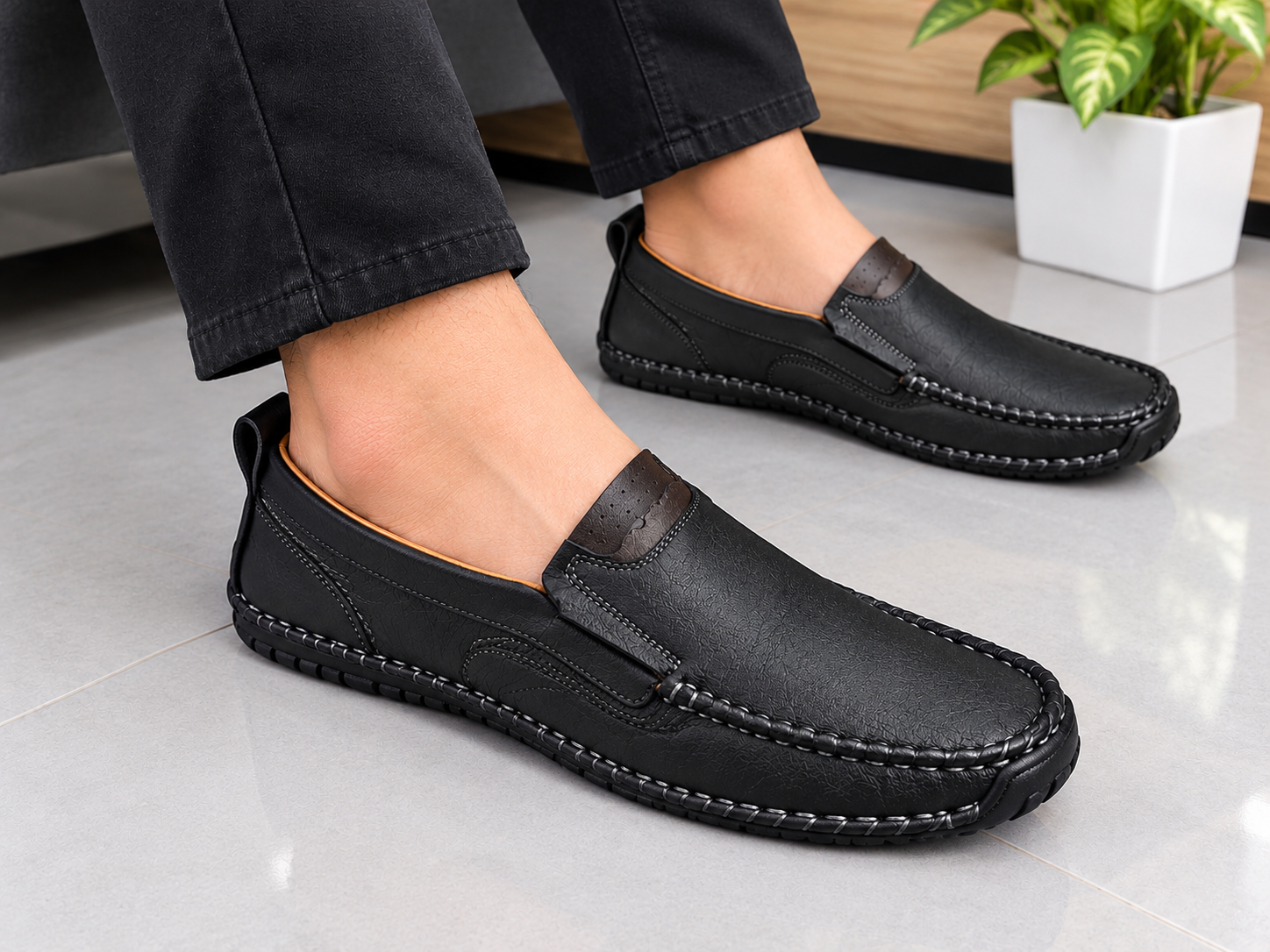Wholesale Leather Casual Men Loafer Boat Shoes