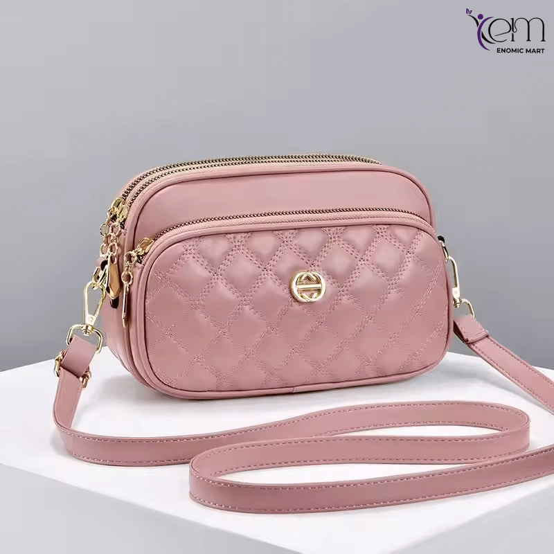 Luxury PU Leather Diamond Quilted Chain Crossbody Bag thumbnail 3