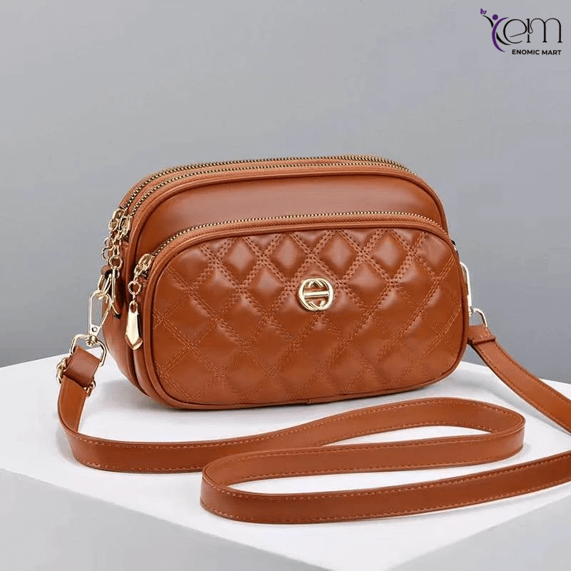 Luxury PU Leather Diamond Quilted Chain Crossbody Bag thumbnail 5