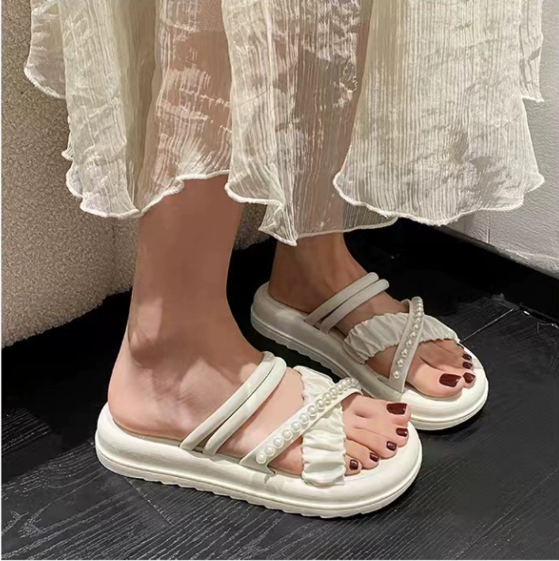 Outdoor Non-Slip Pearl Casual Beach Custom Slippers thumbnail 2