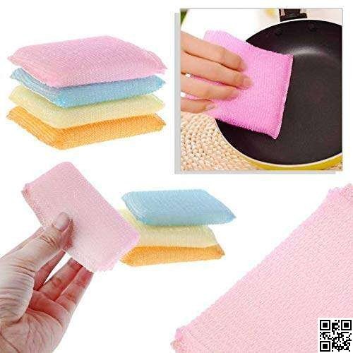 4 Piece Kitchen Dish Wash Sponge Set – Cleaning Brush & Scouring Pad thumbnail 5