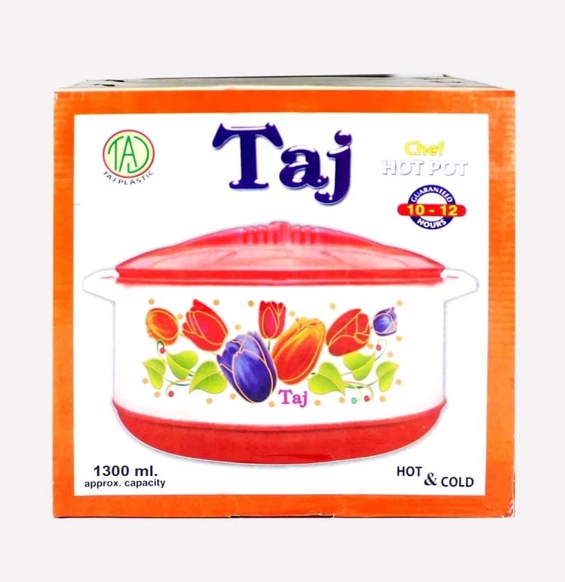 Taj Hot pot 1300ml, Stainless Steel Serving Casserole with Lid, PU Insulated Kitchen Hot Pot thumbnail 3