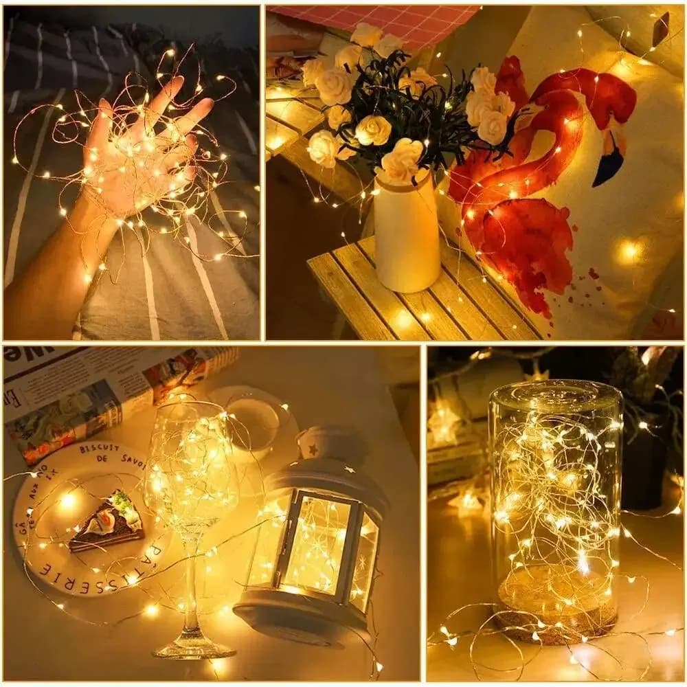 LED String Fairy Lights 3 Mode Battery Powered Garland Light For Home Bedroom Garden Birthday Wedding Party Easter Decoration thumbnail 6