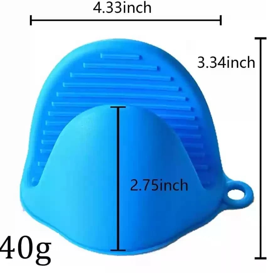 2pcs Silicone Oven Pot Holder Heat Resistant | Non-Slip Pinch Grip Oven Mitts Glove thumbnail 5