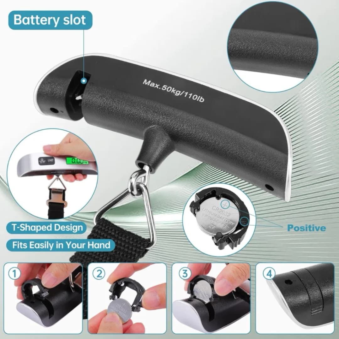 LCD Electronic Luggage Scale – Portable 50kg Digital Hanging Scale thumbnail 3