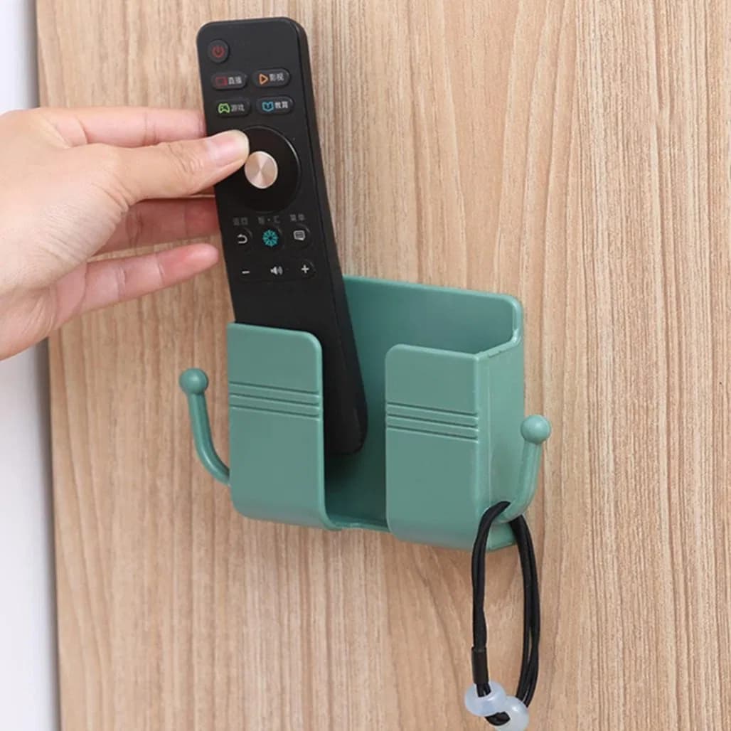 Wall Mount Phone Holder (Square), Wall Mount Phone Plug Holder Storage Box Charging Cell Phone Stand Brackets For Bedroom Bathroom Study thumbnail 5