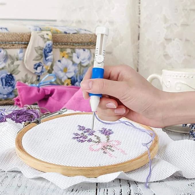 Embroidery Pen Kit | Easy Fabric Design Tool with Needles & Thread thumbnail 2