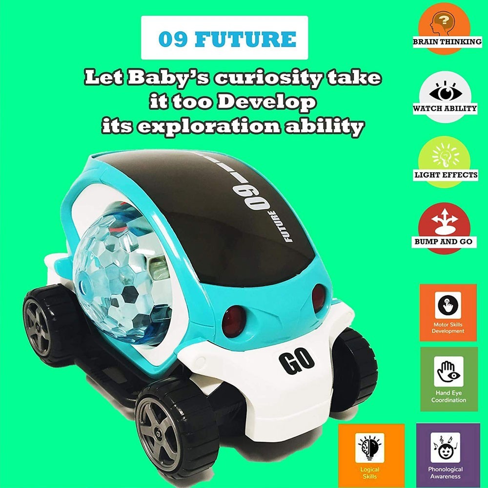 DIDAI 09 Future Car 360° Rotating Stunt Toy with Flashing Light & Music for Kids thumbnail 3