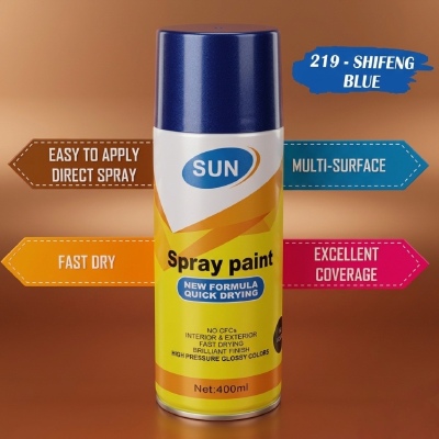 Sun Spray Paint 219 Shifeng Blue 400ml Aerosol Auto Spray Paint Quick Dry Anti Rust Spray Paint for Metal Wood Plastic Car Bike Furniture Bangladesh thumbnail 2