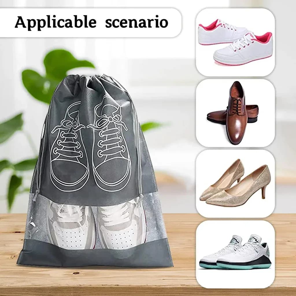 Premium Waterproof Portable Travel Shoe Storage Bag – Dust-proof Shoe Organizer with Drawstring & Handle for Gym, School & Home thumbnail 2