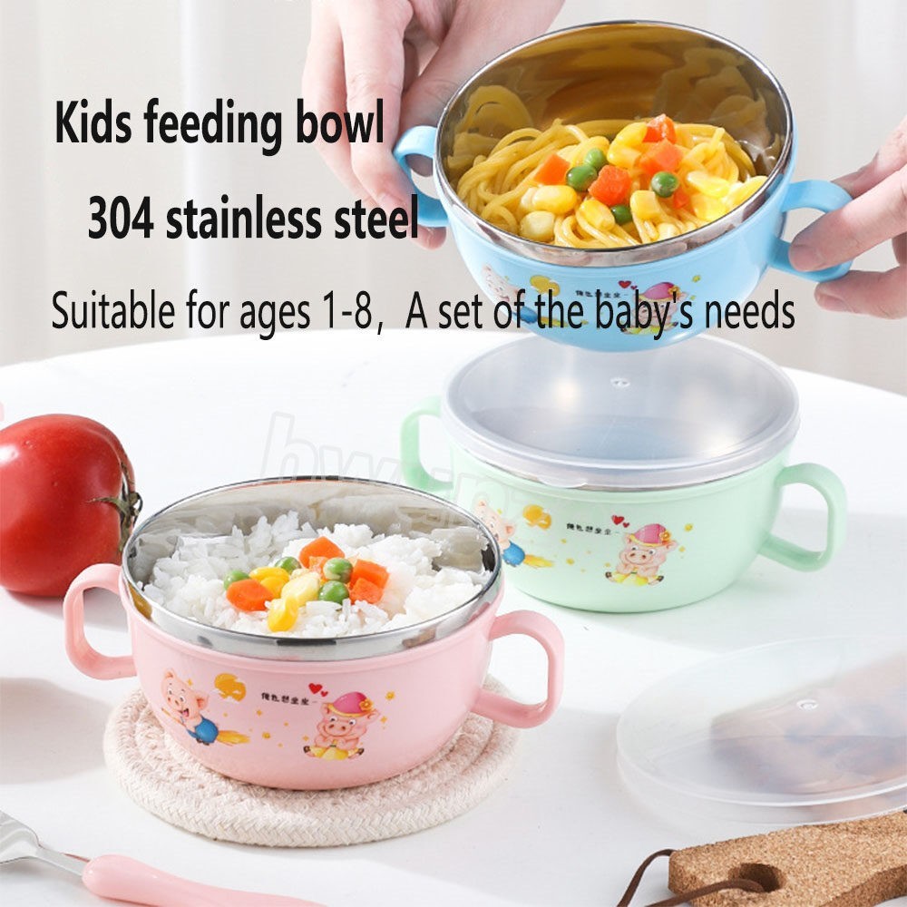Stainless Steel Baby Feeding Bowl with Spoon Set – Food Grade Infant Solid Food Bowl thumbnail 4