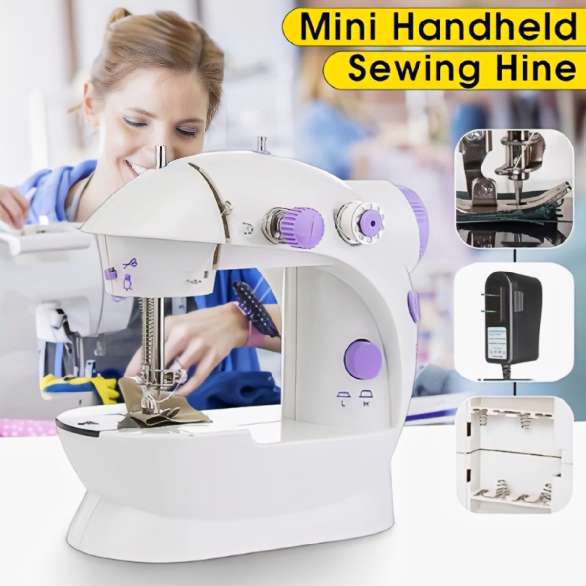 Mini Sewing Machine with Foot Pedal & Adapter, Selai Machine, মিনি সেলাই মেশিন