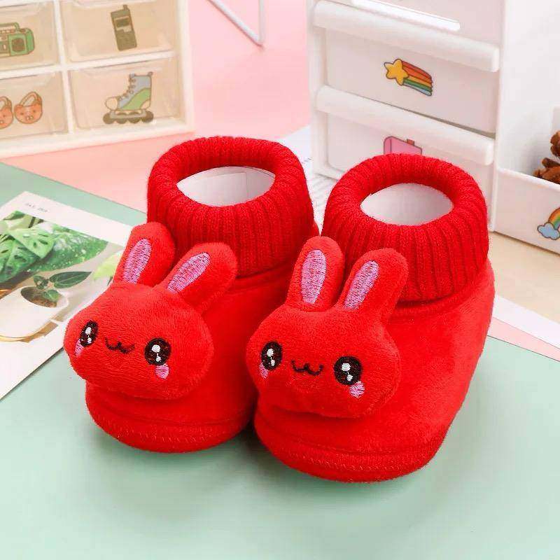 Rabbit Cartoon Baby Shoes – Warm Soft Sole Winter Plush Cotton Baby Socks Shoes