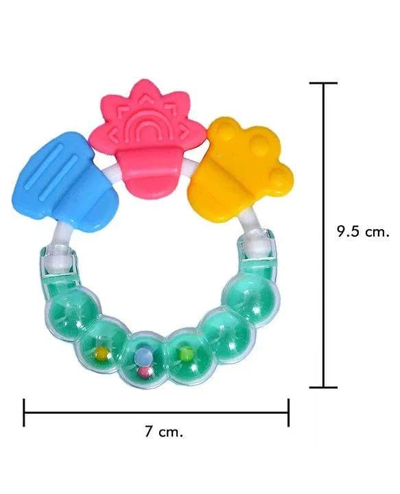 1PC Baby Silicone Teether Rattle Toy – BPA-Free Sensory Grasping Toy thumbnail 3