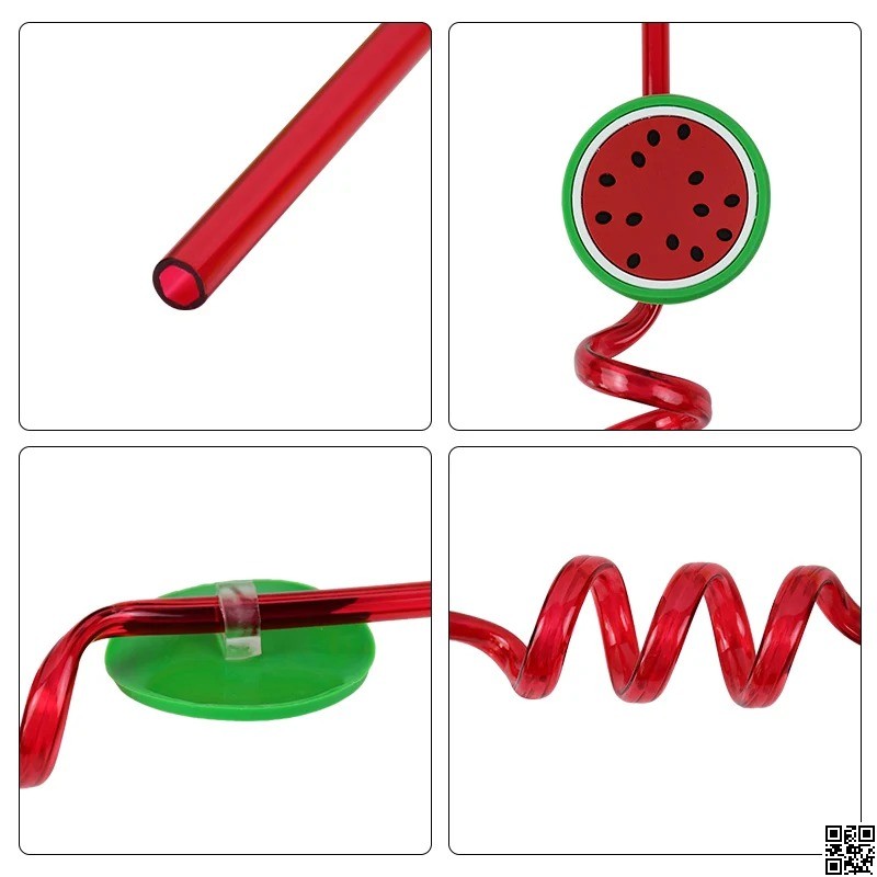 4 Pcs Designer Curly Drinking Straws – Reusable Party Juice Straw thumbnail 4