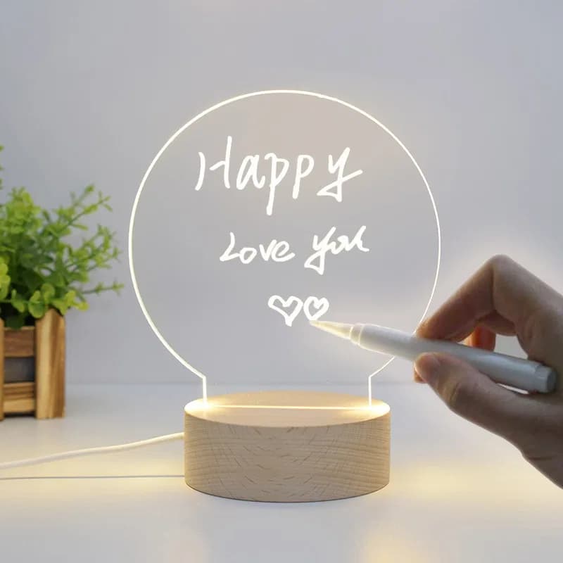 Creative 3D Visualization LED Acrylic Message Writing Lamp – Rewritable Glowing Illusion Night Light thumbnail 4