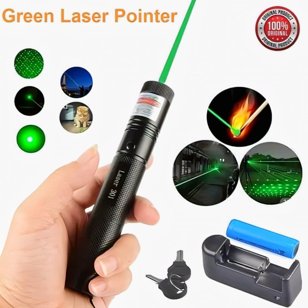 Rechargeable Green Laser Pointer Jd-303