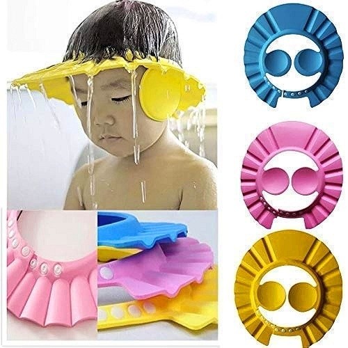 Baby Bathing Shower Cap Hat With Ear Wash Hair Shield – Adjustable Baby Shampoo Bath Visor for Kids