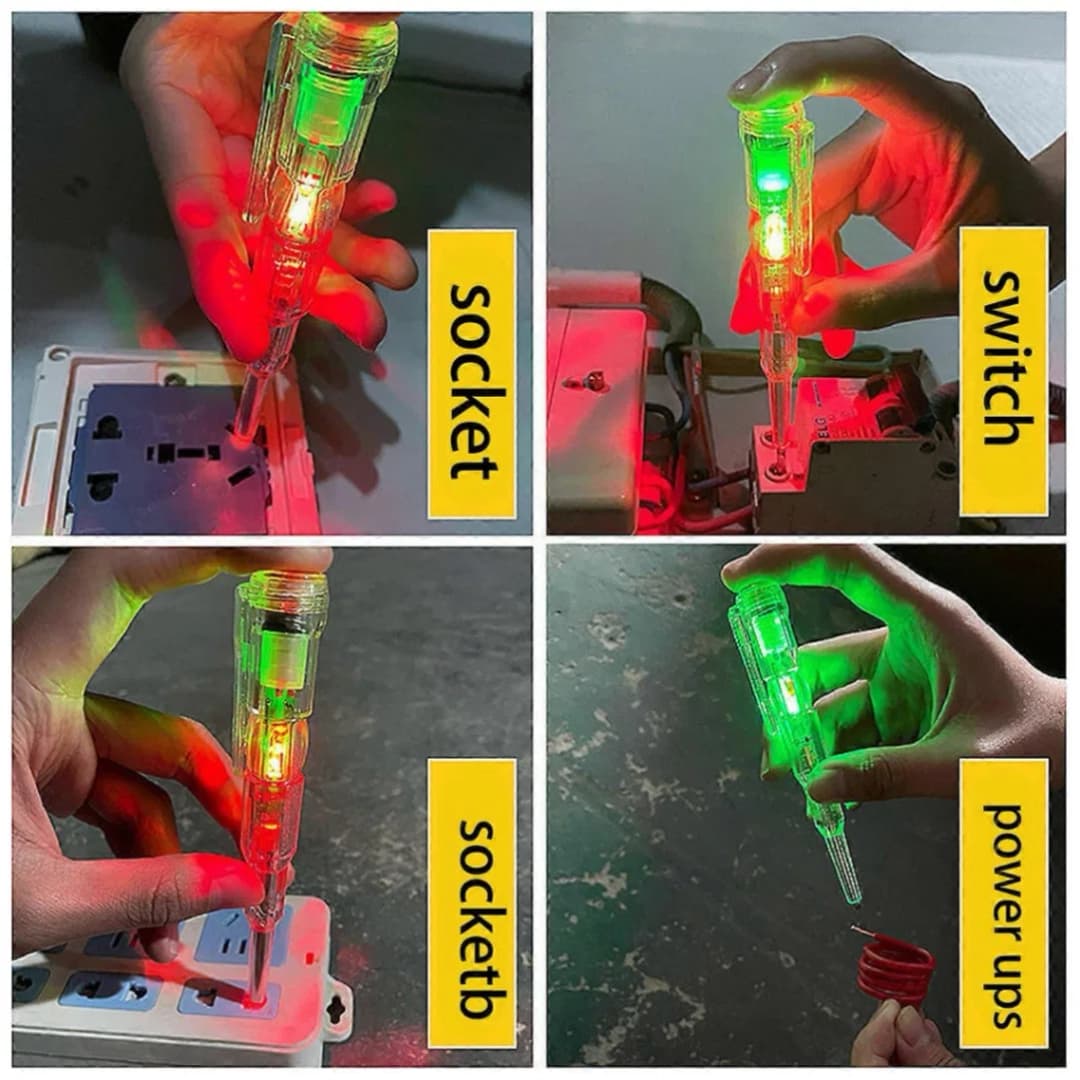 Check Current Pen 70-250V AC Voltage Non-Contact Power Detector Pen Line Fault Plug Tester Electrical Circuit for Wiring Issues LED Indicator Built Screwdriver for Professionals & Home User thumbnail 6