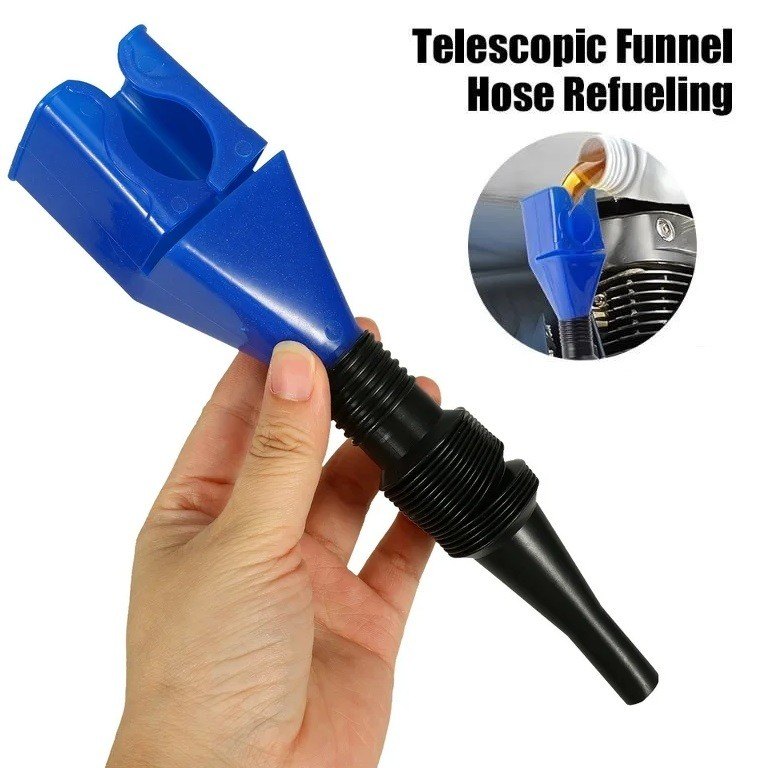 Draining Oil Snap Plastic Funnel | Flexible Portable No-Spill Oil & Liquid Transfer Funnel for Automotive Use