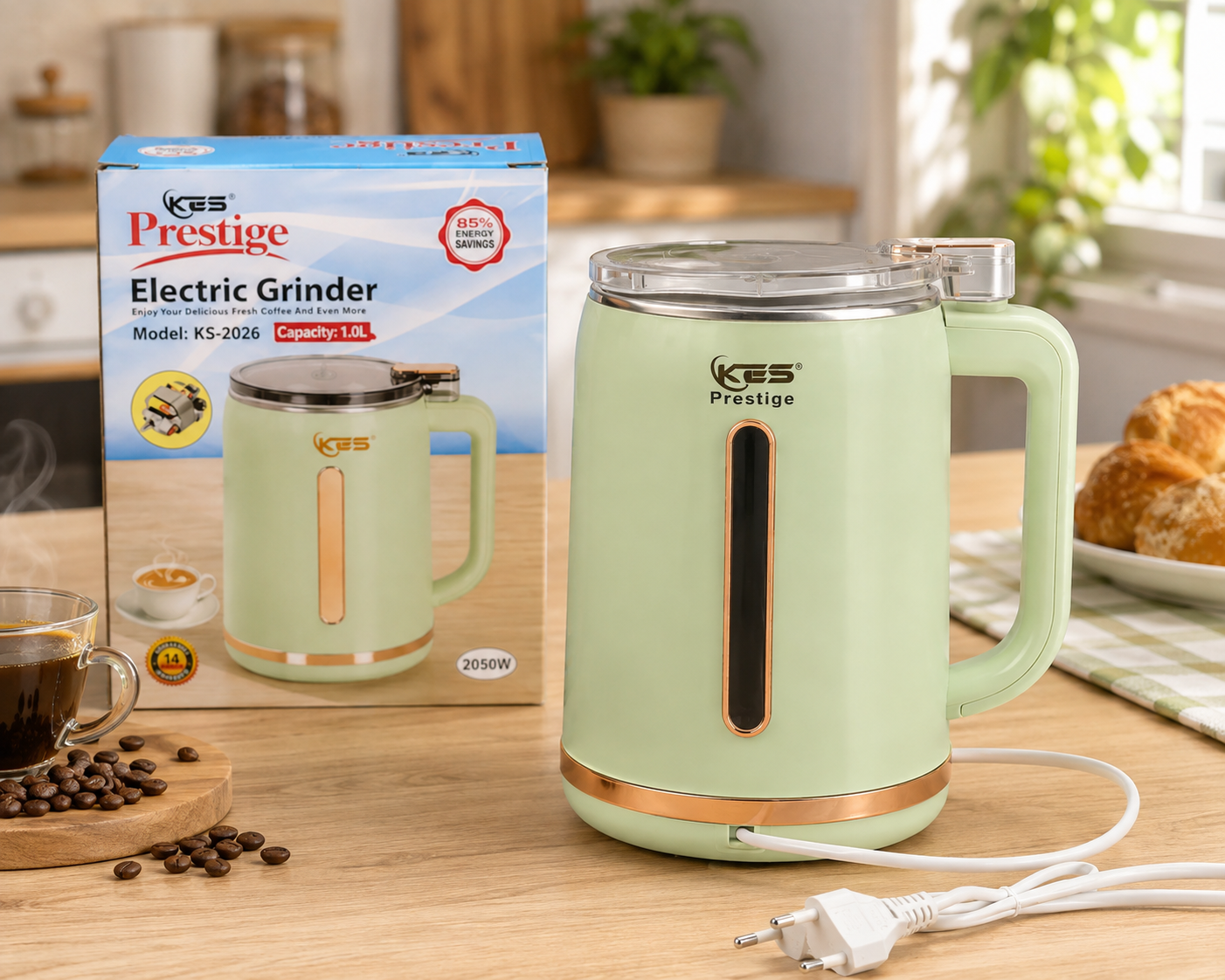 KES Prestige 1.0L Electric Grinder (KS-2026) - 2050W Wet & Dry Spice Grinder