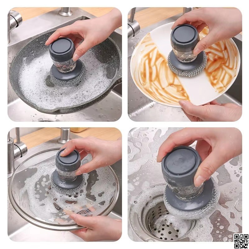 2 in 1 Soap Dispensing Palm Dish Cleaning Brush thumbnail 6